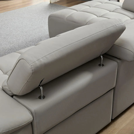 Electric Control Genuine Leather Wall-Hugger Reclining Sofa - Omega Lifestyles