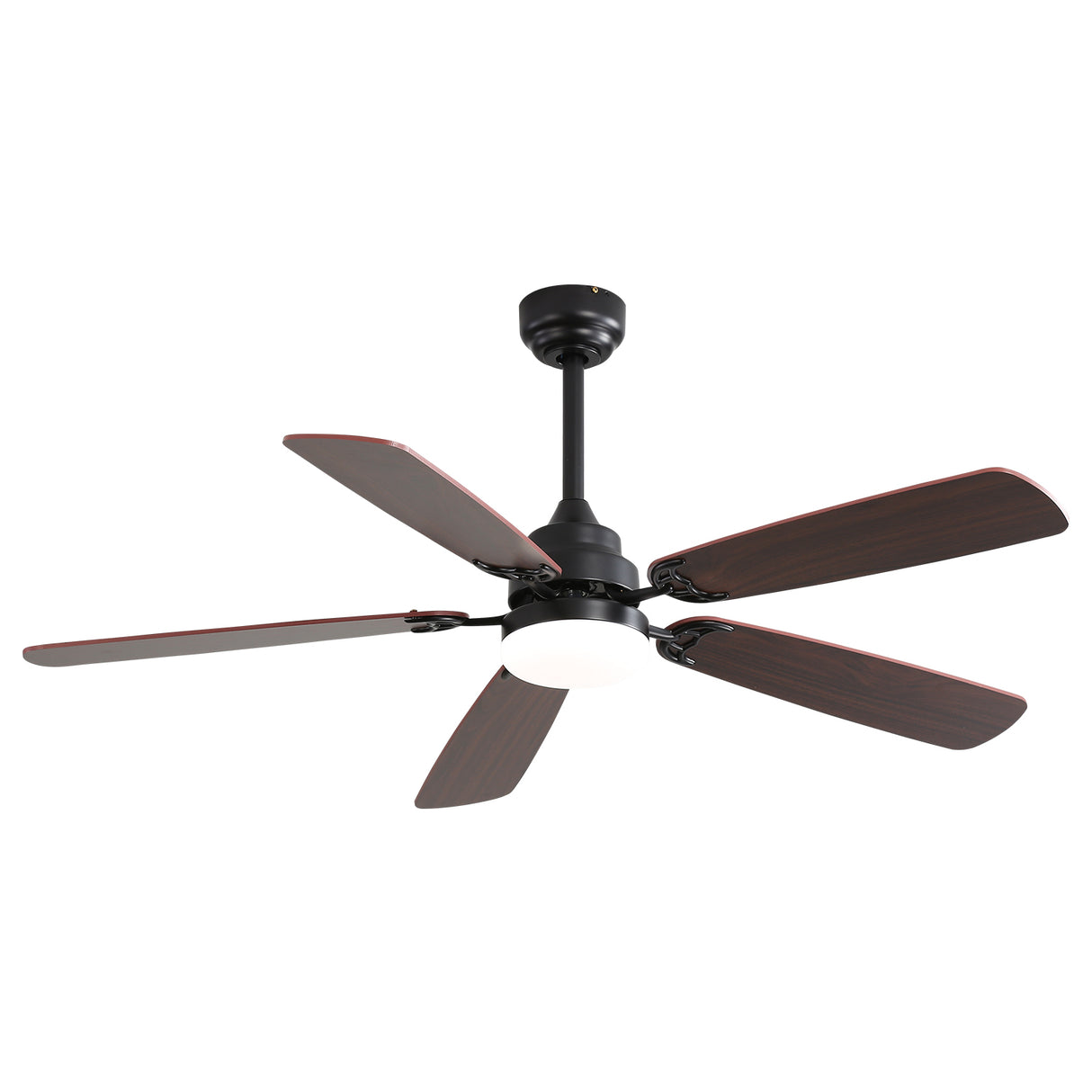 52-Inch Matte Black Reversible DC Motor Ceiling Fan With Light