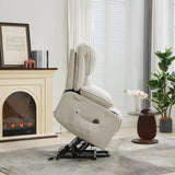 Ivory Remote-Controlled Heated Massage Assistive Recliner - Omega Lifestyles