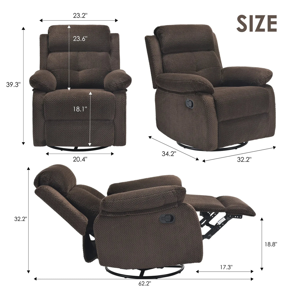 Small Swivel Rocker Recliner Chair For Small Spaces - Omega Lifestyles