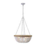 Farmhouse Wood Beaded Pendant Chandelier Lighting - Omega Lifestyles