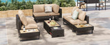 Diamond Weave Outdoor Sectional Furniture Set With Cushions - Omega Lifestyles