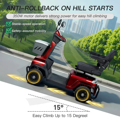 Heavy Duty 4 Wheel Mobility Scooter With Magnetic Brake - Omega Lifestyles