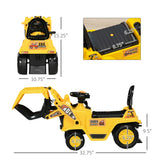 Kids Excavator Ride-On Cart With Grabber And Sound Effects - Omega Lifestyles