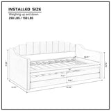 Twin Upholstered Solid Wood Daybed With Trundle - Omega Lifestyles