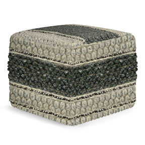 Handwoven Square Fabric Pouf With Supportive Filling - Omega Lifestyles