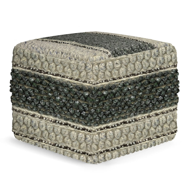 Handwoven Square Fabric Pouf With Supportive Filling - Omega Lifestyles