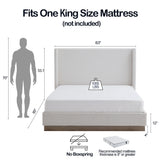 King Minimalist Upholstered Wingback Bed Frame With Wood Base - Omega Lifestyles