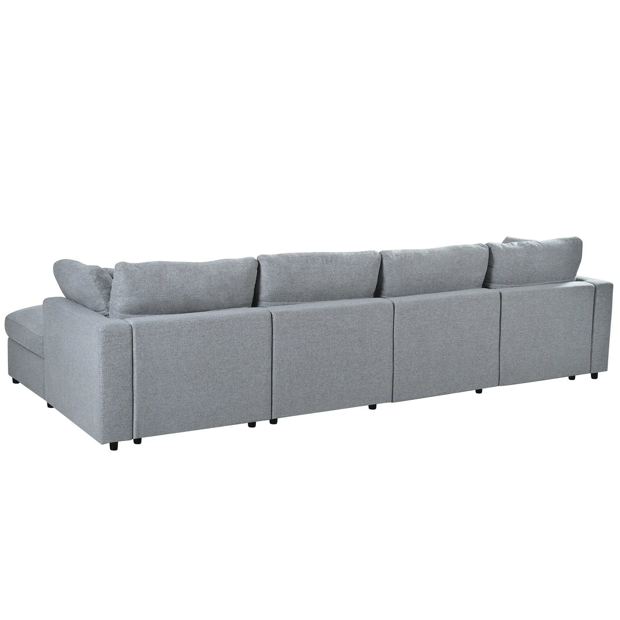 130-Inch Modular Chenille Fabric U-Shaped Sectional Sofa With Ottomans - Omega Lifestyles