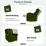Modern Velvet Adjustable Backrest Swivel Recliner Chair - Omega Lifestyles