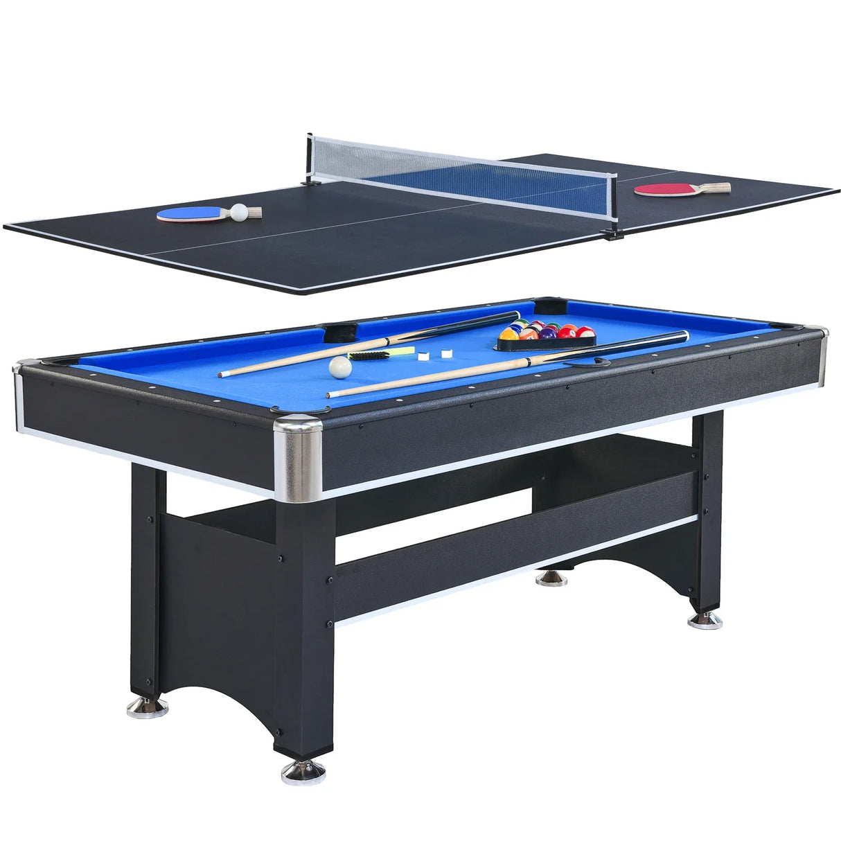 6-Foot Pool Table With Removable Table Tennis Top - Omega Lifestyles