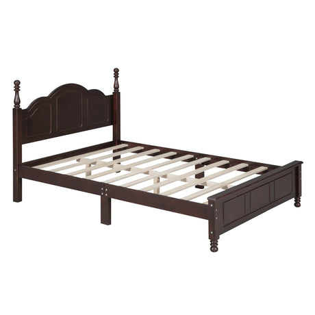 Full Size Dark Walnut Wood Platform Bed Frame - Omega Lifestyles