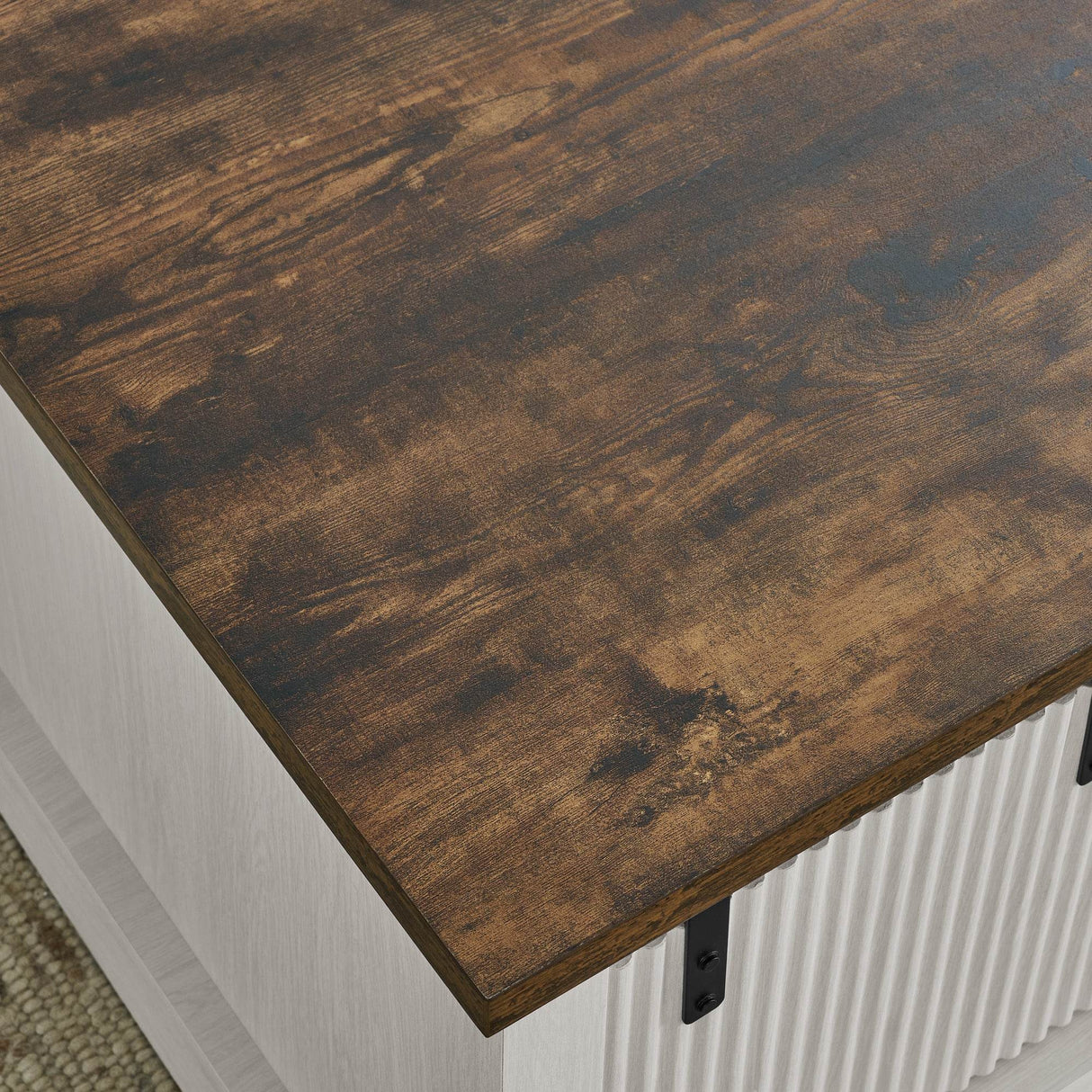 Rustic Sliding Barn Door Coffee Table With Storage - Omega Lifestyles