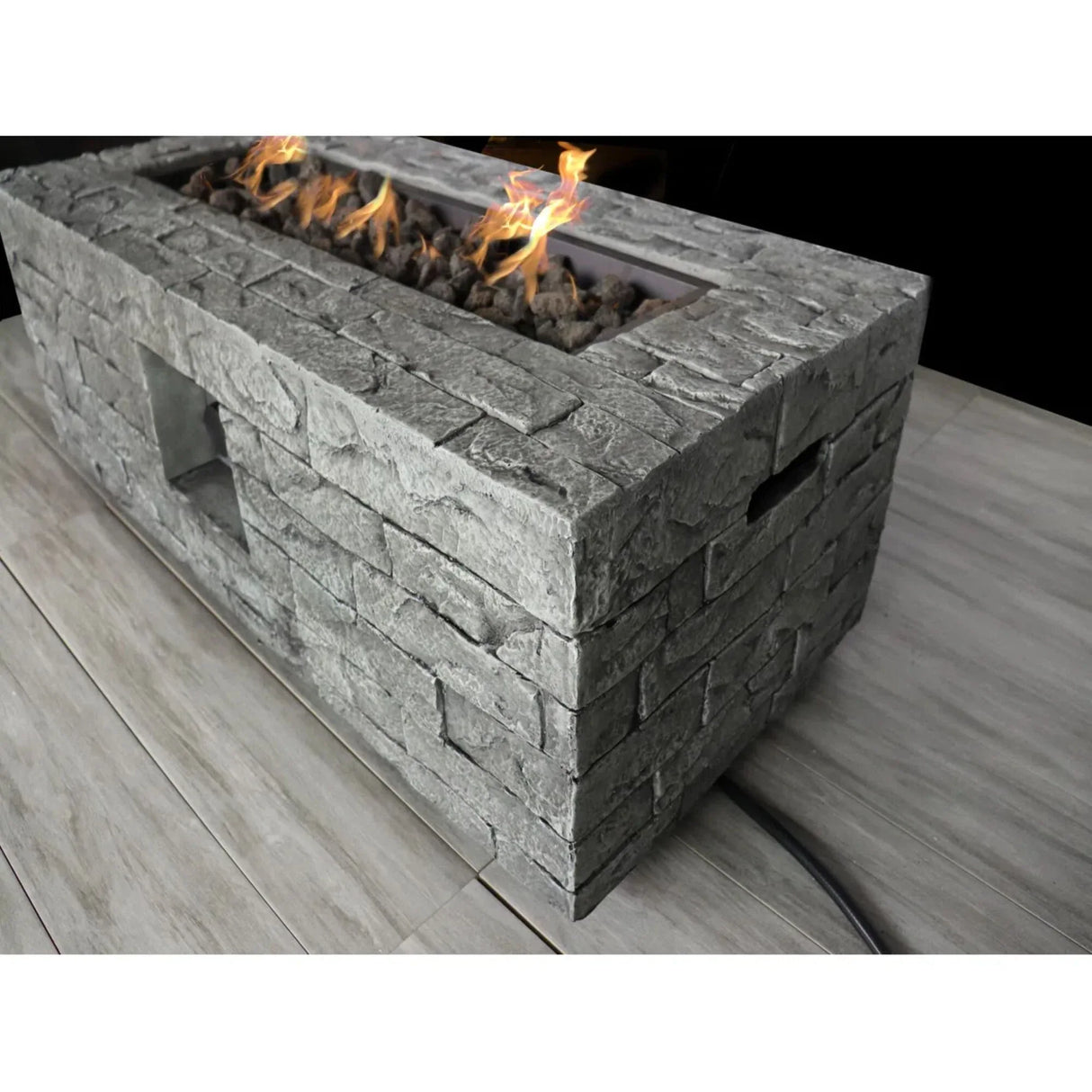 Modern Fiber Reinforced Concrete Propane Fire Pit Table - Omega Lifestyles
