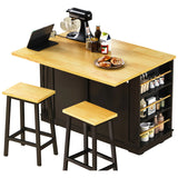 48-Inch Classic Kitchen Island Cart With Bar Stools - Omega Lifestyles