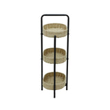 Farmhouse 3-Tier Handwoven Paper Rope Side Table - Omega Lifestyles