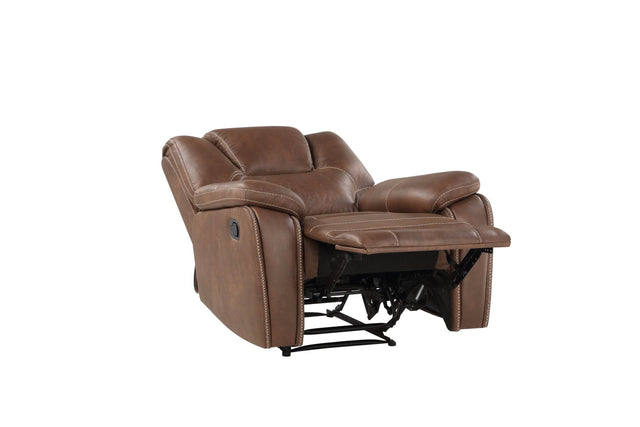 Manual Recliner Chair With Padded Faux Leather Upholstery - Omega Lifestyles
