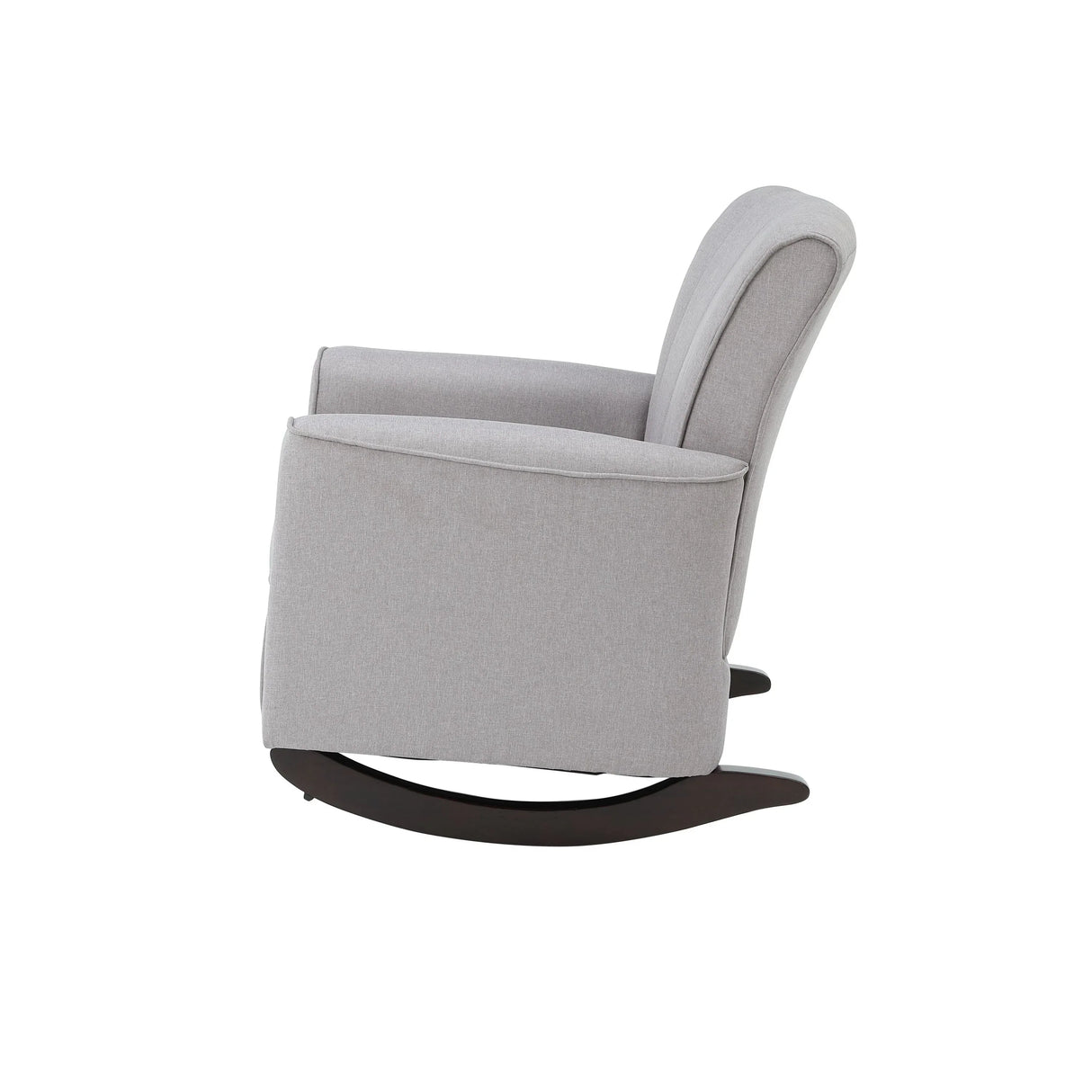 Light Gray Linen Wooden Frame Rocking Chair - Omega Lifestyles