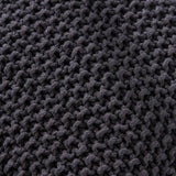 Cotton Knitted Square Dark Grey Pouf Cube - Omega Lifestyles