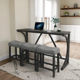 Industrial Bar Table And Chairs Set With Power Outlet - Omega Lifestyles
