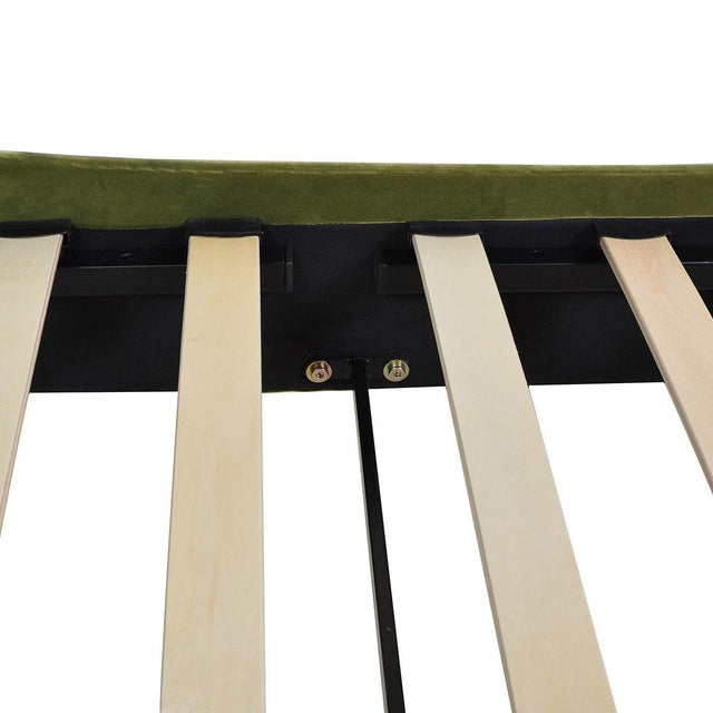 Modern Velvet Upholstered Platform Bed Frame Queen - Omega Lifestyles