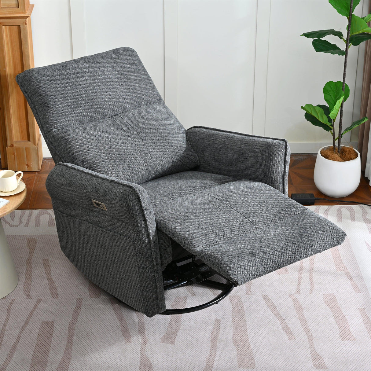Power Swivel Rocker Recliner Chair With USB Ports - Omega Lifestyles