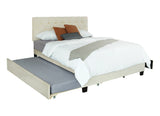 Queen Modern Velvet Upholstered Bed Frame With Trundle - Omega Lifestyles