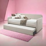 Fog Upholstered Twin Daybed With Roll-Out Trundle - Omega Lifestyles