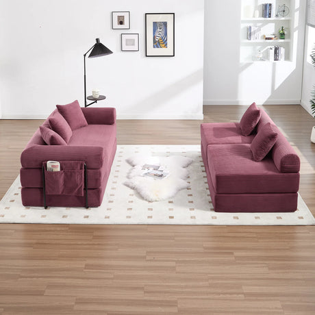 Convertible Corduroy Folding Memory Foam Sofa Bed - Omega Lifestyles