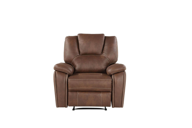 Manual Recliner Chair With Padded Faux Leather Upholstery - Omega Lifestyles