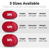 Red Faux Fur Memory Foam Shredded Foam Bean Bag Chair - Omega Lifestyles