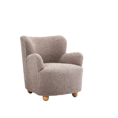 Contemporary Mushroom Fabric Curved Backrest Accent Chair - Omega Lifestyles