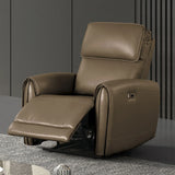 Contemporary Light Brown Power Recliner With USB Chargers - Omega Lifestyles