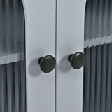 Rolling Kitchen Island With Extended Table Power Outlets LED Lights - Omega Lifestyles