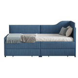 Twin L-Shaped Upholstered Corduroy Daybed With Drawers - Omega Lifestyles
