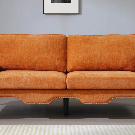 Modern Linen 3-Seat Chesterfield Sofa With Crystal Buttons - Omega Lifestyles