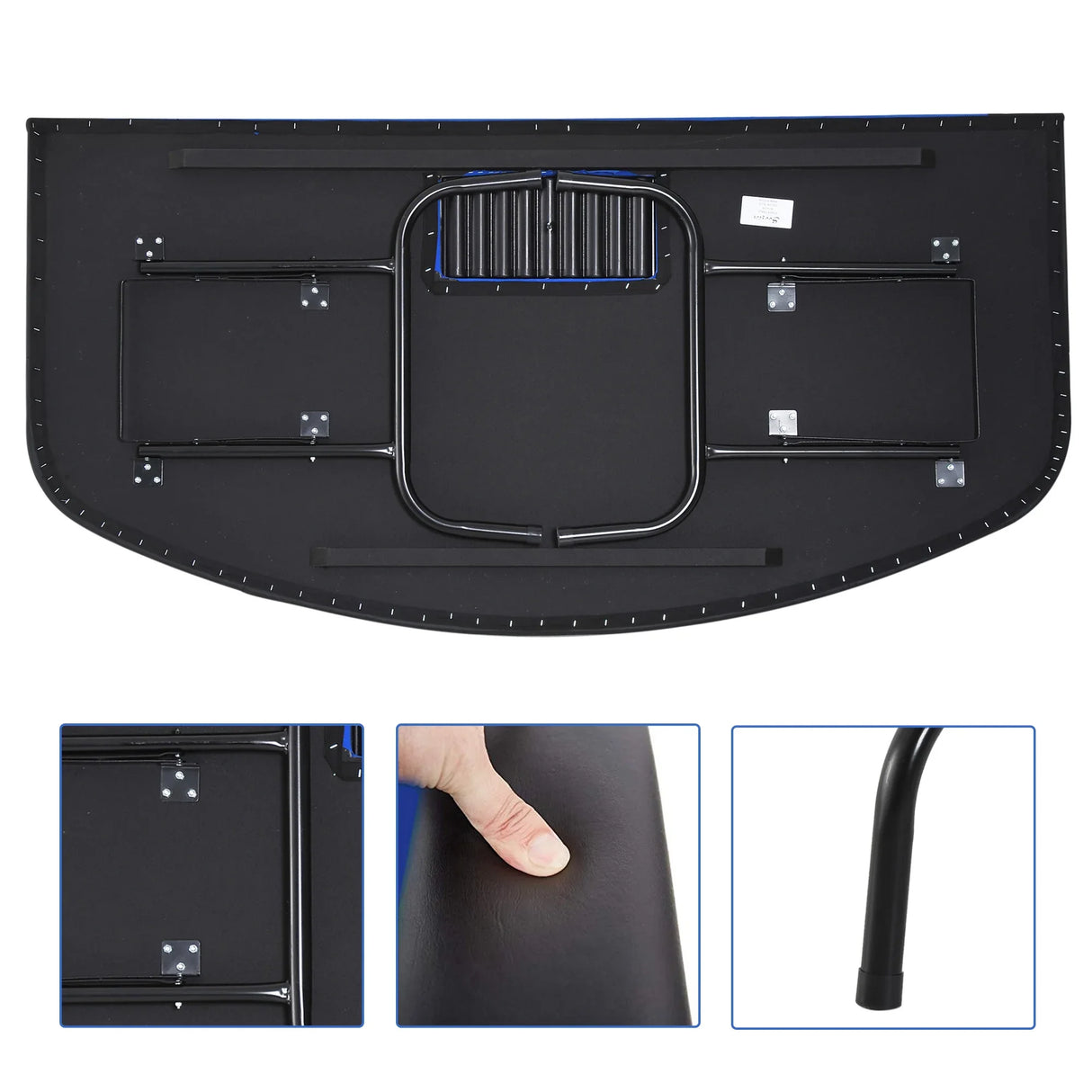 Foldable Half-Shape Blackjack Poker Table With Cup Holders - Omega Lifestyles