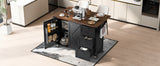 Farmhouse Kitchen Island Cart With Power Outlet - Omega Lifestyles