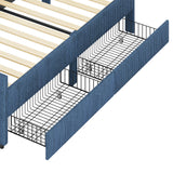 Twin L-Shaped Upholstered Corduroy Daybed With Drawers - Omega Lifestyles
