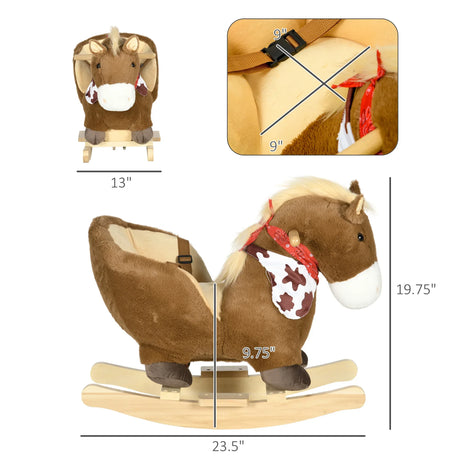 Wooden Baby Rocking Horse With Realistic Sounds - Omega Lifestyles