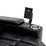 Power Swivel PU Leather Recliner Chair With Tray Table - Omega Lifestyles