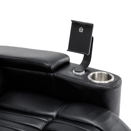 Power Swivel PU Leather Recliner Chair With Tray Table - Omega Lifestyles