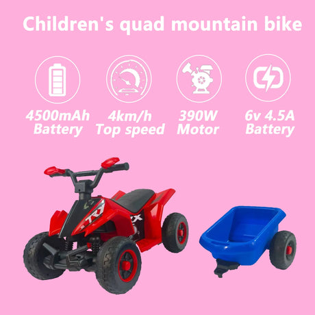 6V Battery Powered Kids Electric Ride-On ATV With Headlights - Omega Lifestyles