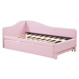 Twin Upholstered L-Shaped Daybed With Pop-Up Trundle - Omega Lifestyles