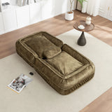 Adjustable Velvet Upholstered Floor Sofa With Massage Pillow - Omega Lifestyles