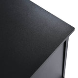Contemporary Black TV Stand With Fluted Glass Doors - Sleep Galleria
