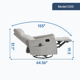 Light Gray Medium-Firm Manual Heat Massage Recliner Chair - Omega Lifestyles
