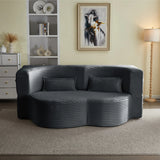 Full Size Plush Corduroy Folding Foam Sleeper Sofa Bed With Pillows - Omega Lifestyles