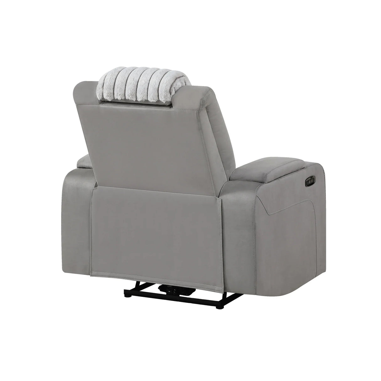 Modern Grey Power Recliner With Power Headrest LED Lighting - Omega Lifestyles