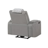 Modern Grey Power Recliner With Power Headrest LED Lighting - Omega Lifestyles